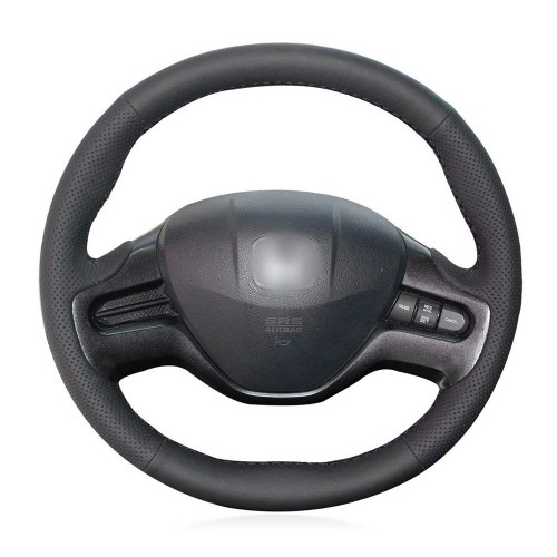 Loncky Auto Custom Fit OEM Black Genuine Leather Car Steering Wheel